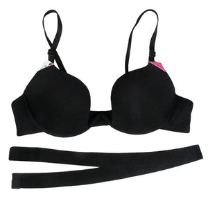 New Hot Sexy Bra Push Up U Plunge Bra Of Underwear Women D Cup Seamless Half Cup And Brief Dress Lingerie Halter Solid Dropship