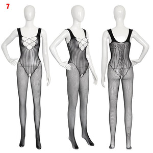 2019 New Bodystocking Fishnet Sheer Mesh Bodysuit Sexy Leotard Sex Clothes Open Crotch Mesh Flower Hot Stocking On The Body