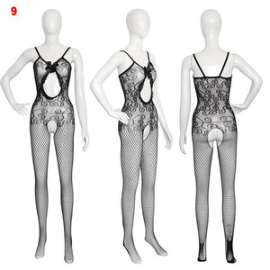 2019 New Bodystocking Fishnet Sheer Mesh Bodysuit Sexy Leotard Sex Clothes Open Crotch Mesh Flower Hot Stocking On The Body